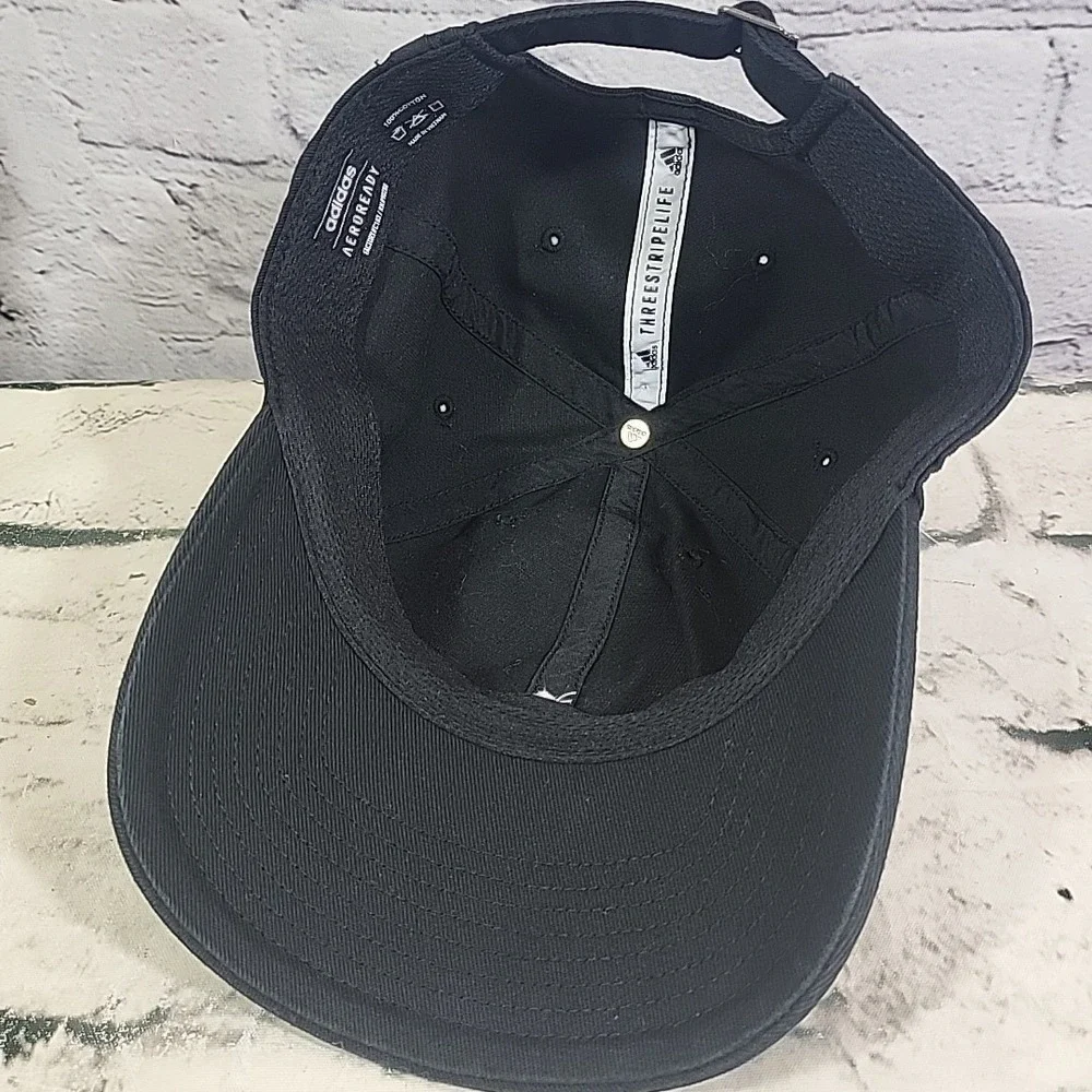 Adidas‎ Aeroready Hat Mens Black Mountain Logo 100% Cotton Strapback Ball Cap